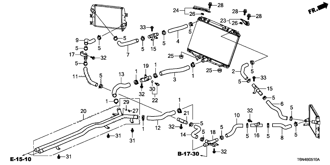 Acura 19575-58G-A00 Pipe, Right Front Water (C)