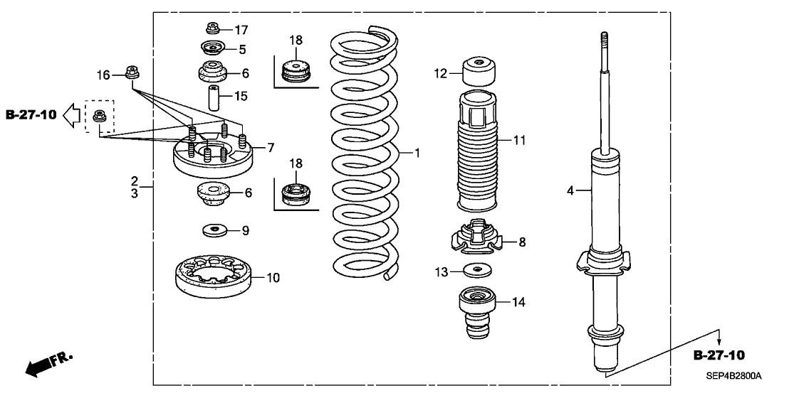 Acura 51602-SEP-A41 Left Front Shock Absorber Assembly