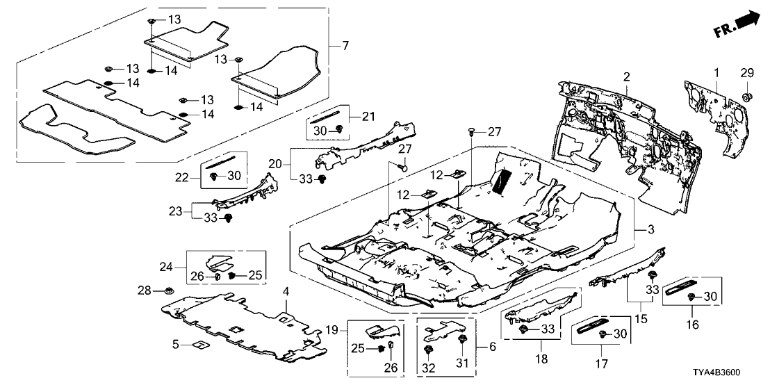 Acura 83303-TYA-A01ZA Lining, Rear (Deep Black)