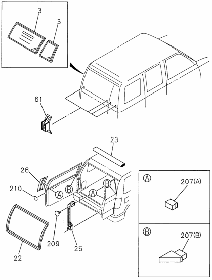 Acura 8-97810-998-1 Glass, Passenger Side Back Door Window