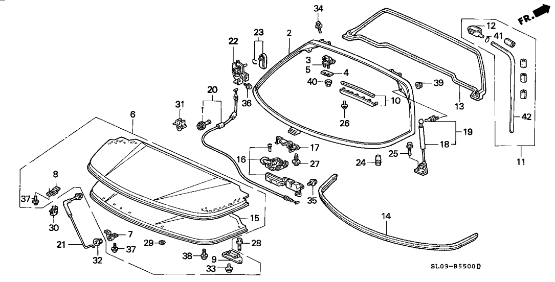 Acura 68100-SL0-000ZZ Sash, Rear Hatch