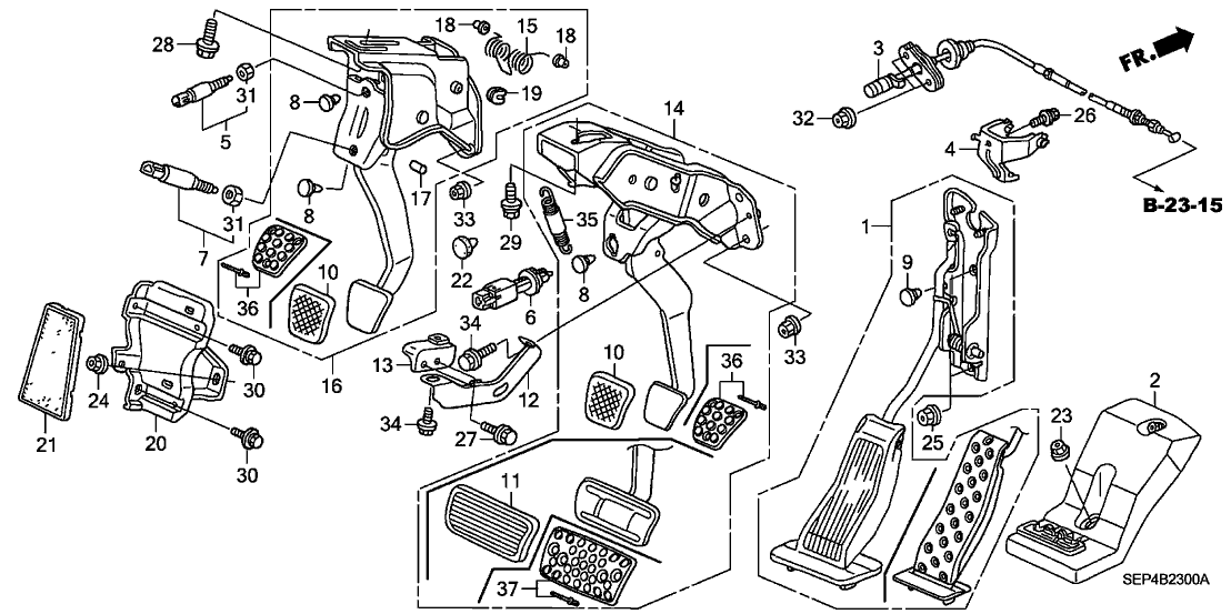 Acura 46991-SDA-A02 Bracket, Footrest