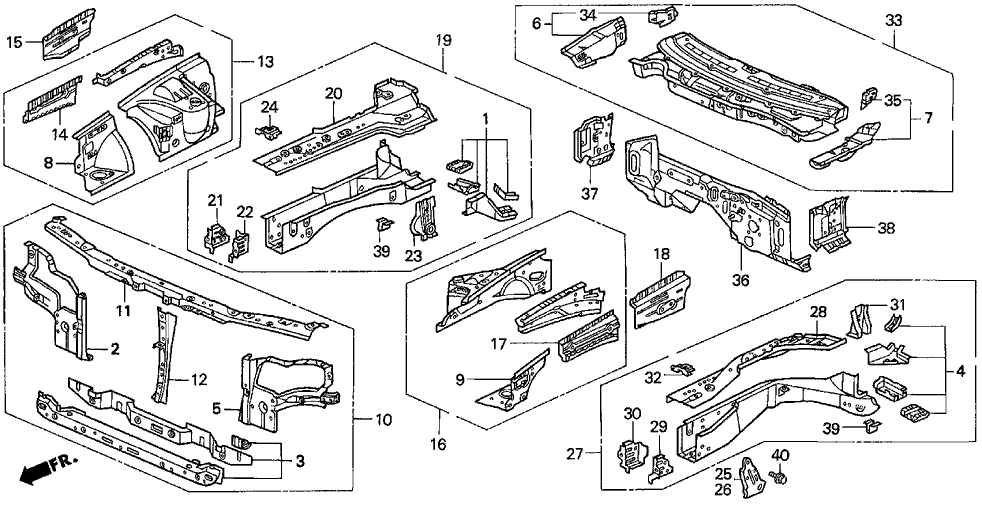 Acura 60431-SW5-A00ZZ Frame, Bulkhead (Upper)