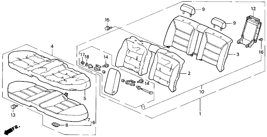 Acura 82125-SL5-A11 Seat-Back, Rear