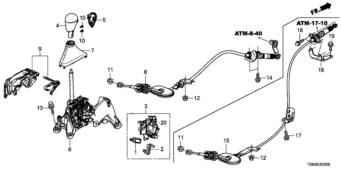 Acura 54316-TZ4-A80 Stay, Control Wire