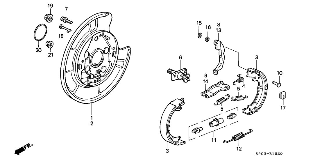 Acura 43371-SP0-013 Lever, Driver Side Parking Brake