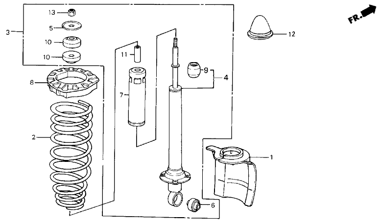 Acura 52687-SB2-004 Cover, Rear Shock Absorber Dust (Showa)