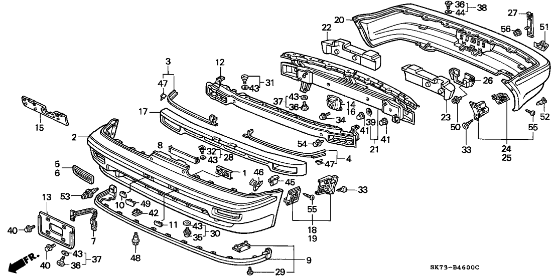 Acura 71501-SK7-A01ZZ Rear Bumper Face