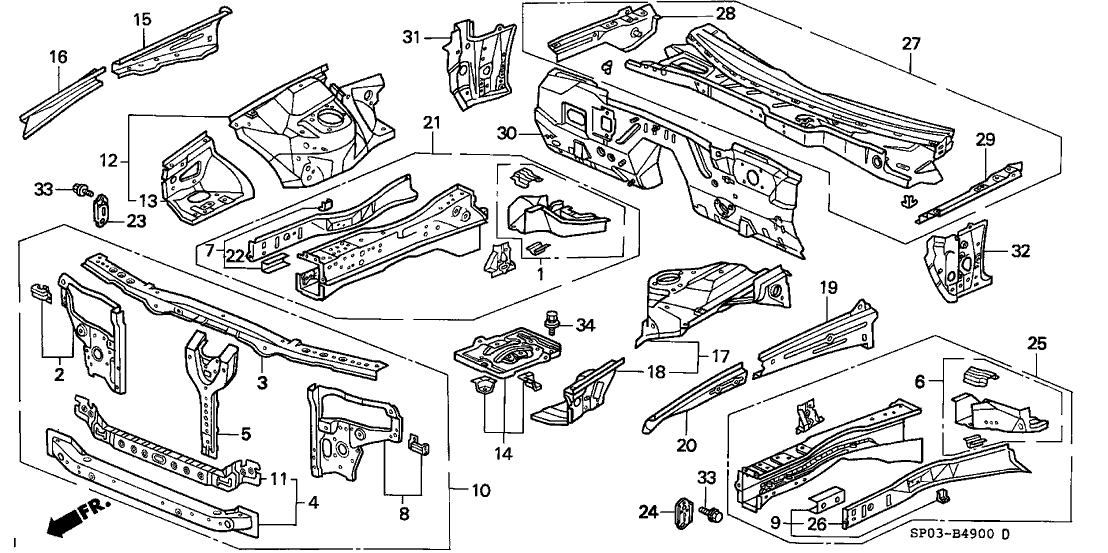 Acura 61500-SP0-A11ZZ Dashboard (Lower)