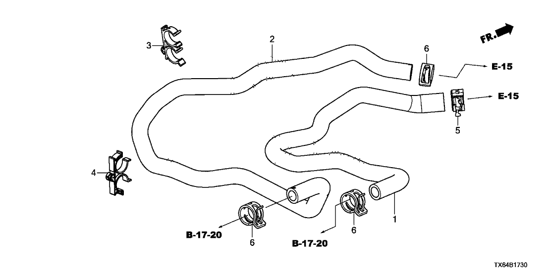 Acura 79725-TS6-H00 Hose, Water Outlet