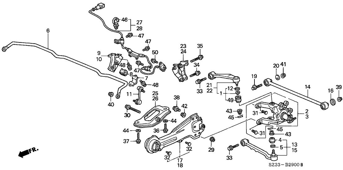 Acura 52315-SZ3-003 Bush, Rear Stabilizer Holder