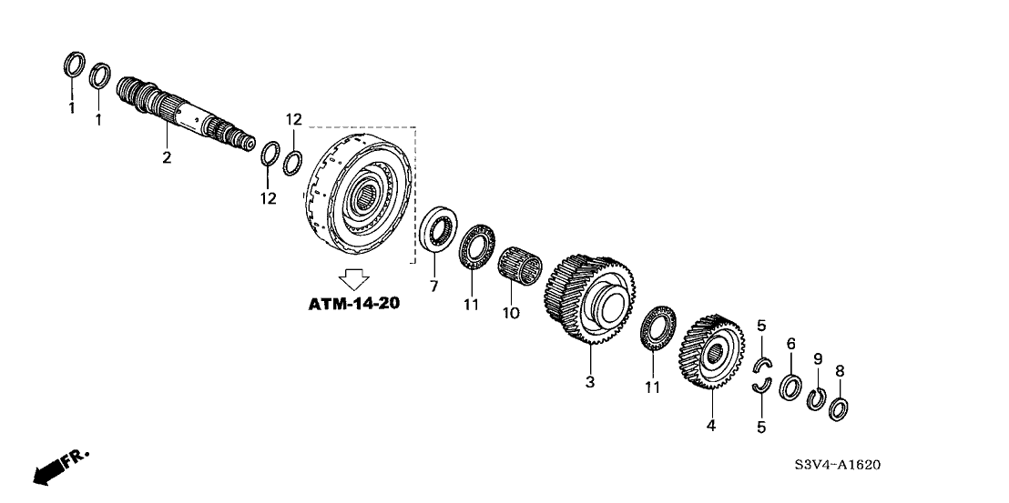 Acura 23240-RDK-000 Shaft, Third