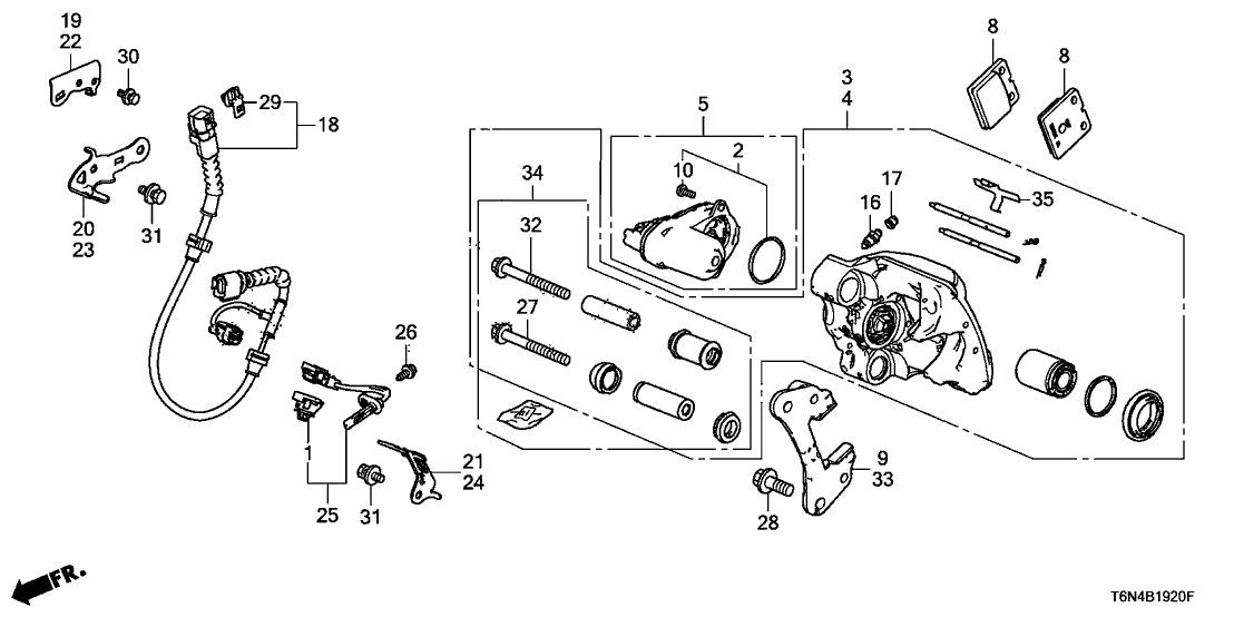 Acura 43220-T6N-A52 Bracket, Passenger Side Epb Caliper