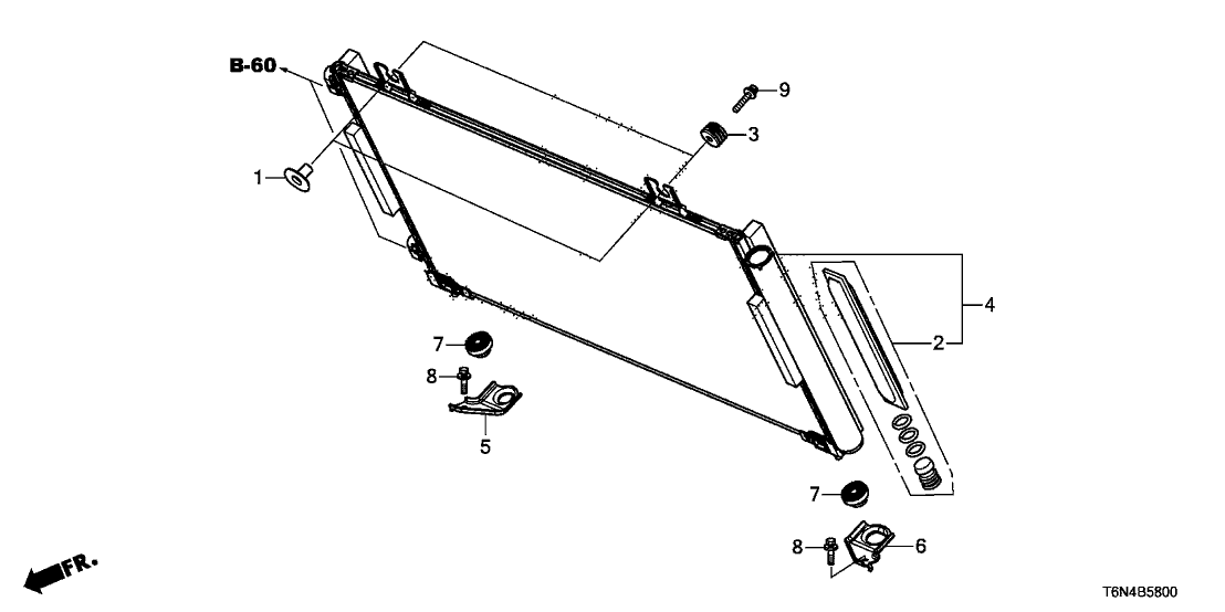 Acura 80112-T6N-A00 Driver Side Condenser Bracket (Lower)