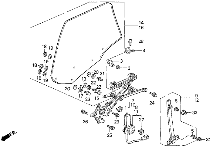 Acura 73450-SL4-010 Glass Assembly, Left Rear Door (Blue)