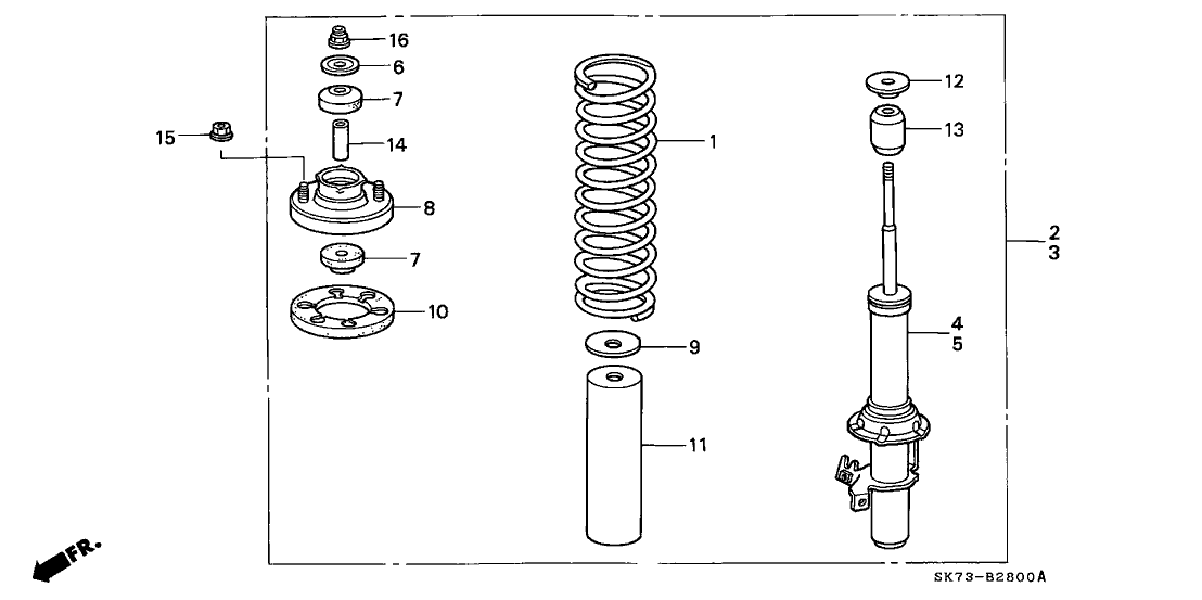 Acura 51602-SK7-A02 Shock Absorber Assembly, Left Front