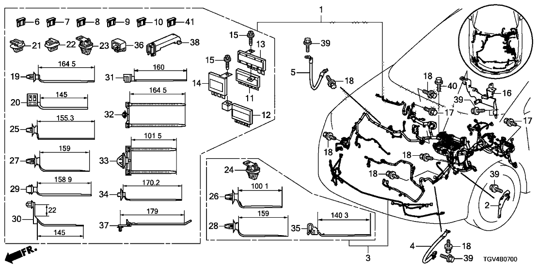 Acura 32200-TGV-A00 Harness, Engine Room