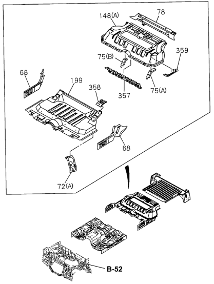 Acura 8-97808-086-1 Bolster Assembly, Rear Floor (No.2)