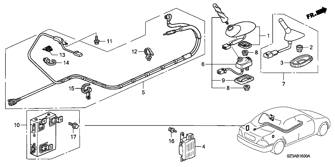 Acura 39820-SZ3-A01 Satellite Tuner Unit