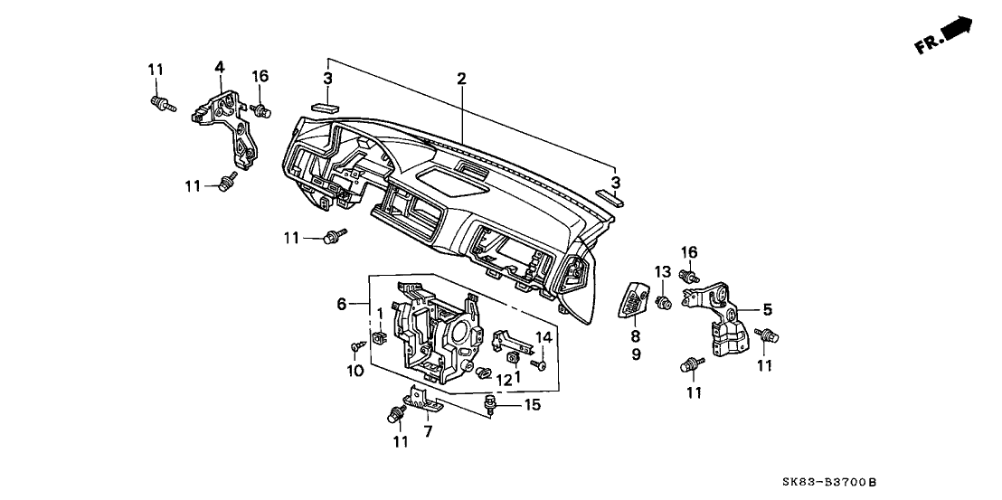 Acura 77100-SK7-A00ZD Panel Assembly, Instrument (Palmy Gray)