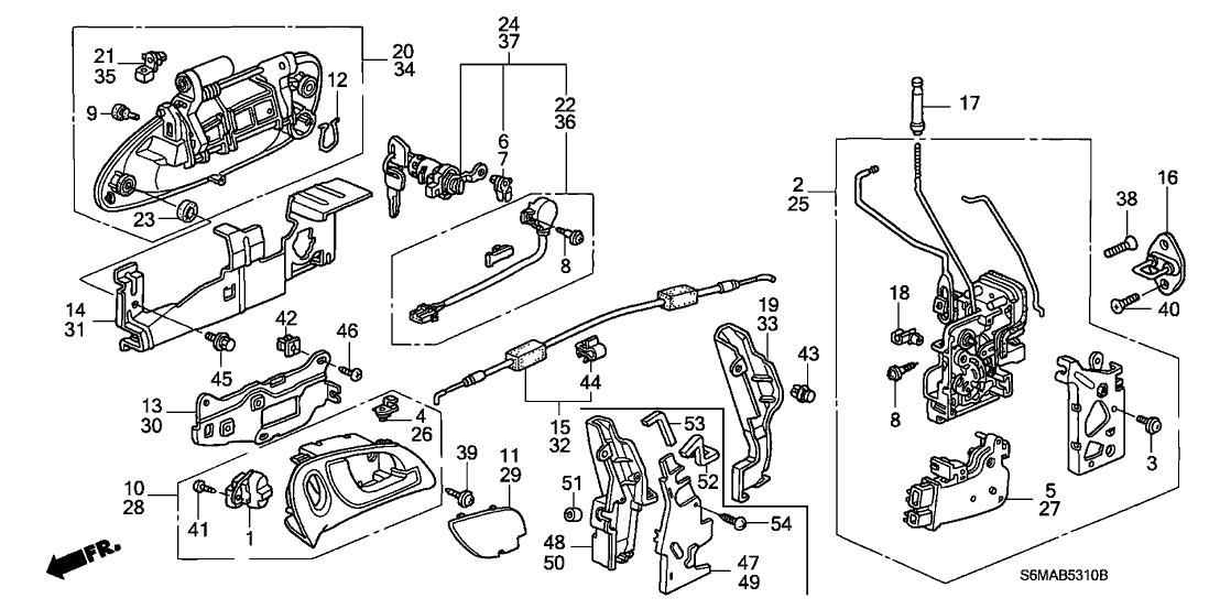 Acura 72150-S6M-U02 Left Front Door Lock Assembly