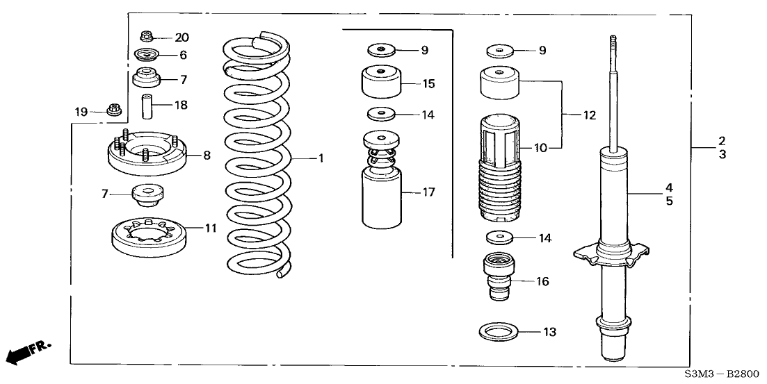 Acura 51602-S3M-A22 Left Front Shock Absorber Assembly