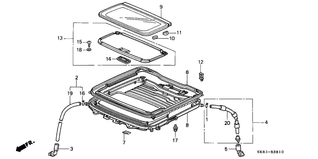 Acura 70092-SK7-000 Rubber, Sunshade Stopper