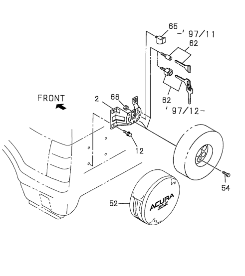 Acura 8-97138-456-0 Spare Tire Carrier