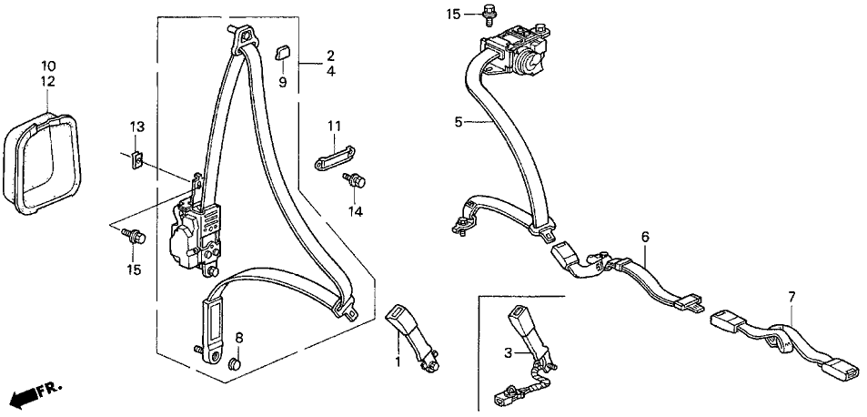 Acura 04830-SS8-A00ZC Buckle Set, Right Rear Seat Belt (Mild Beige)