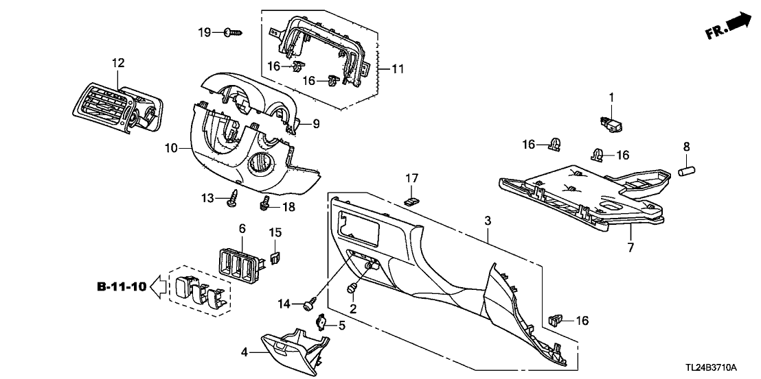 Acura 90146-SMG-E10 Stopper, Glove Box Lid