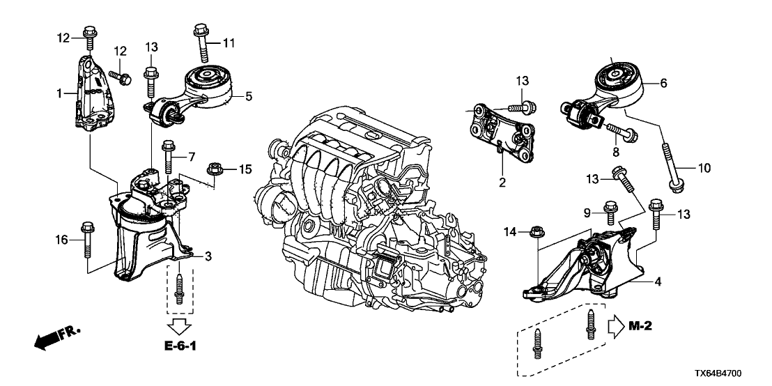Acura 50820-TX6-A01 Mounting, Engine Side