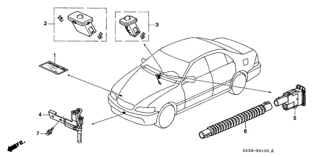 Acura 80530-SZ3-A01ZA Sensor Assembly, In Car (Graphite Black)