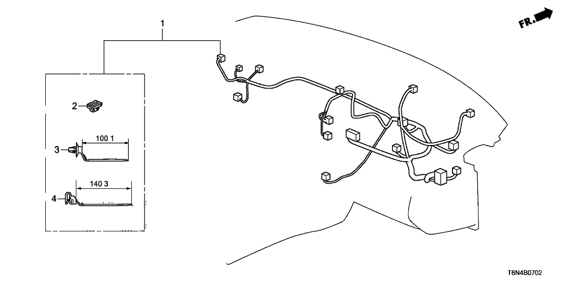 Acura 32157-T6N-A00 Sub-Wire Harness, Air Conditioner