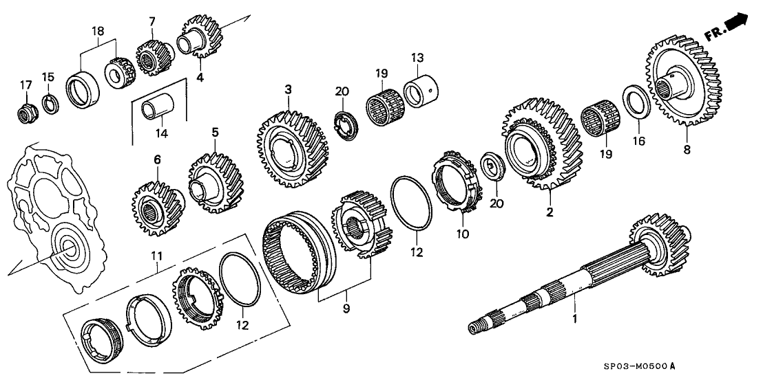 Acura 23619-PY5-010 Sleeve Set, Hub (1-2)