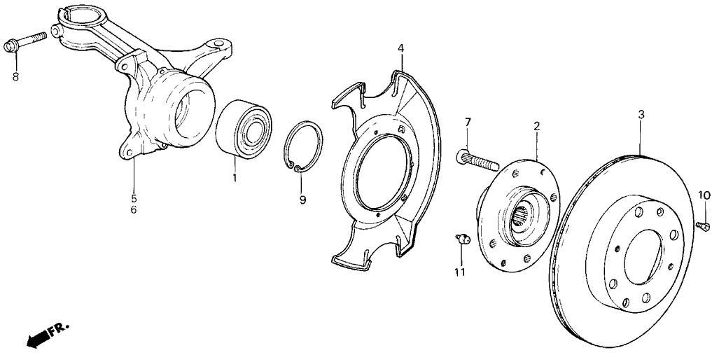 Acura 44300-SB2-961 Front Hub Bearing Assembly (Toyo Seiko)