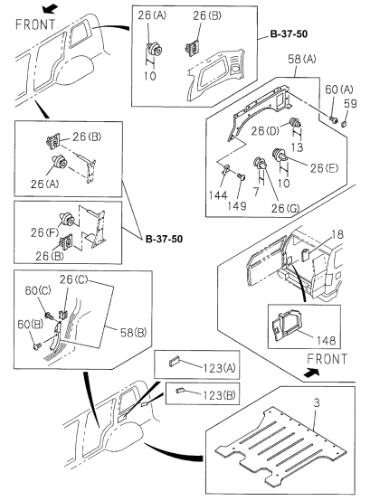 Acura 8-97807-628-0 Bracket, Passenger Side Luggage Side