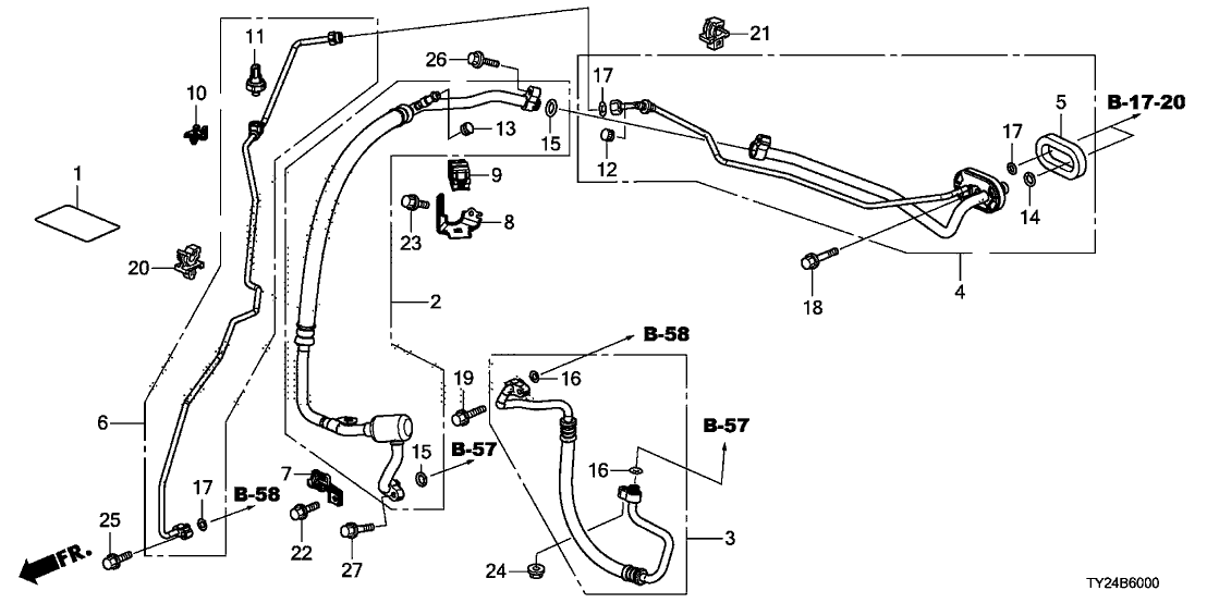 Acura 80361-TY2-A00 Stay, Air Conditioner Pipe