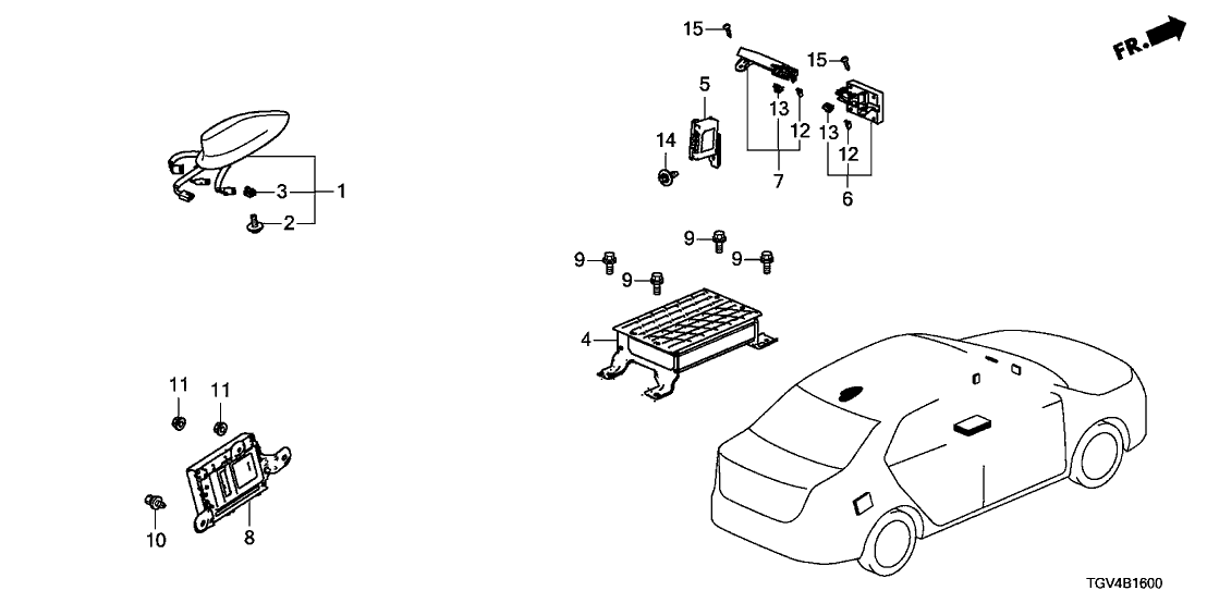 Acura 39150-TGV-A21ZH Roof Antenna (Modern Steel Metallic)