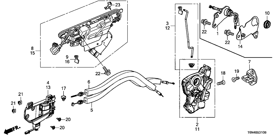 Acura 72170-T6N-A00 Bracket, Driver Side Key Cylinder