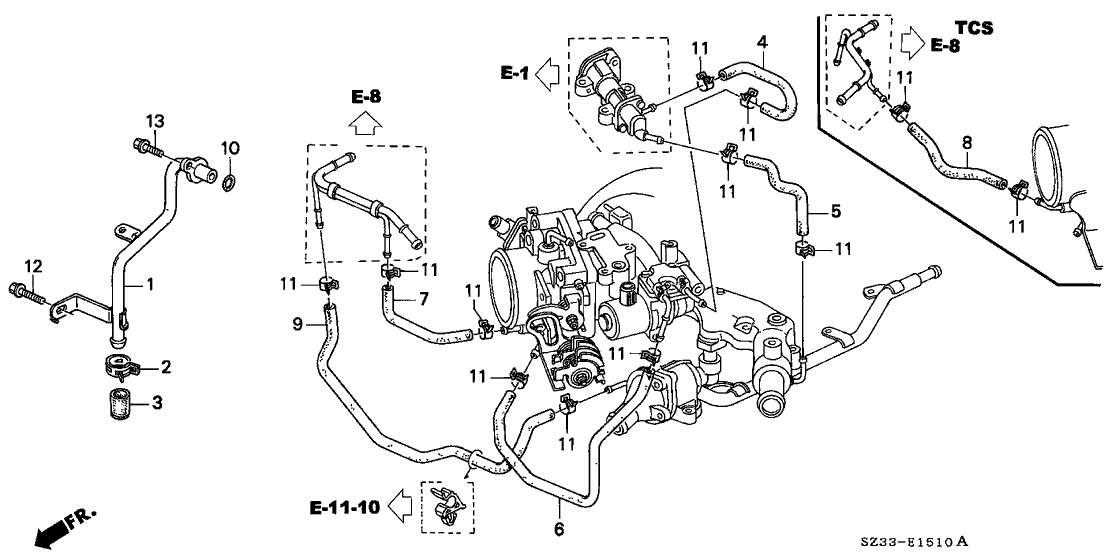 Acura 19428-P5A-000 Pipe, Coolant Drain