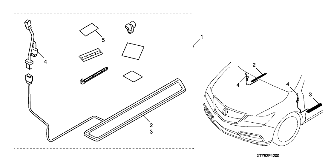 Acura 08E12-TZ5-21001 Garnish Assembly, Right Front