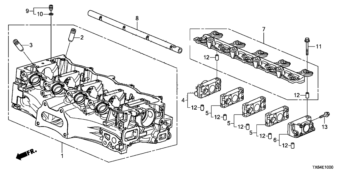 Acura 12231-R1A-A00 Holder, Rocker Shaft (No.1)