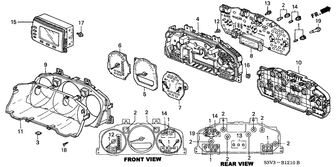 Acura 78130-S3V-A01 Fuel & Temperature Meter Assembly