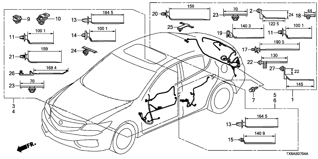 Acura 32754-TX6-A01 Wire Harness, Left Rear