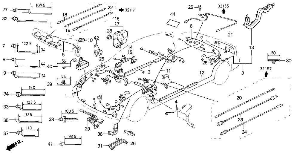 Acura 32157-SP1-A24 Wire Harness, Side