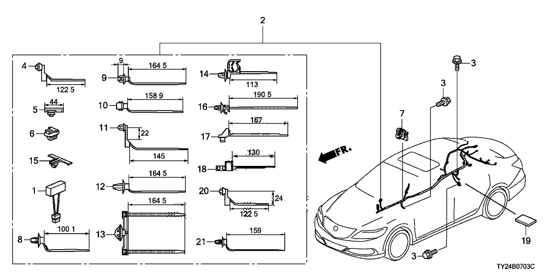 Acura 32140-TY3-A12 Wire Harness, Passenger Side Si