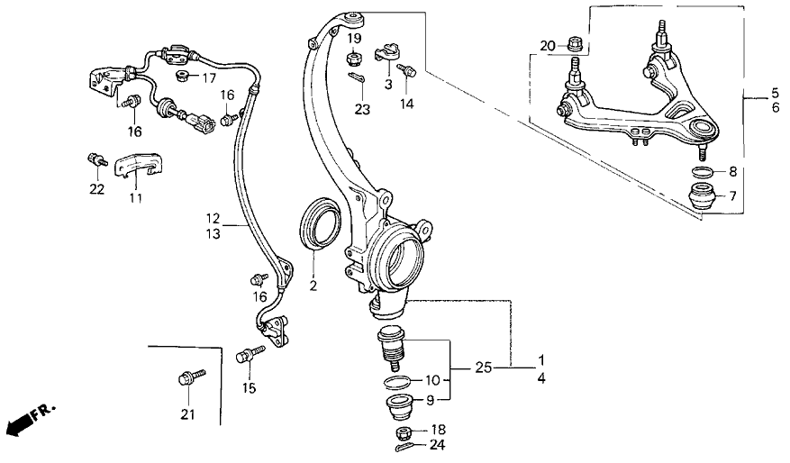 Acura 51460-SP0-A03 Left Front Arm Assembly (Upper)