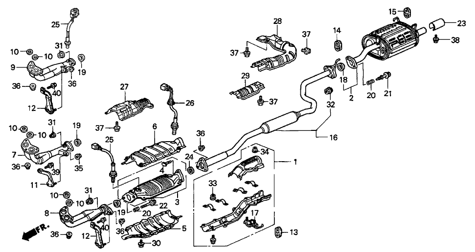 Acura 18030-ST7-C40 Muffler Set, Exhaust