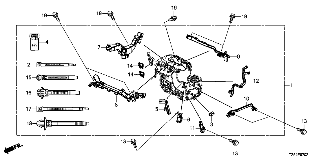 Acura 32130-5MH-R00 Holder, Wire Harness Bank