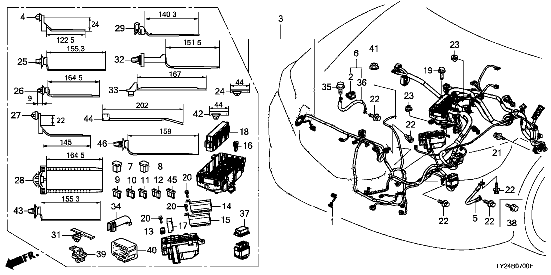 Acura 32120-TY2-A60 Harness, Driver Side Cabin